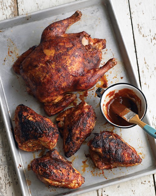 Grilled Whole Chicken with Barbecue Sauce