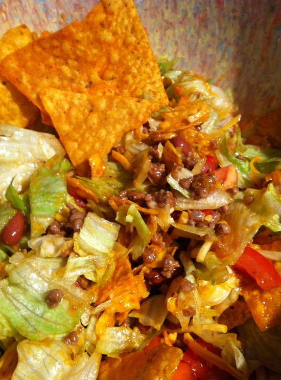 Taco-Salad-with-Doritos