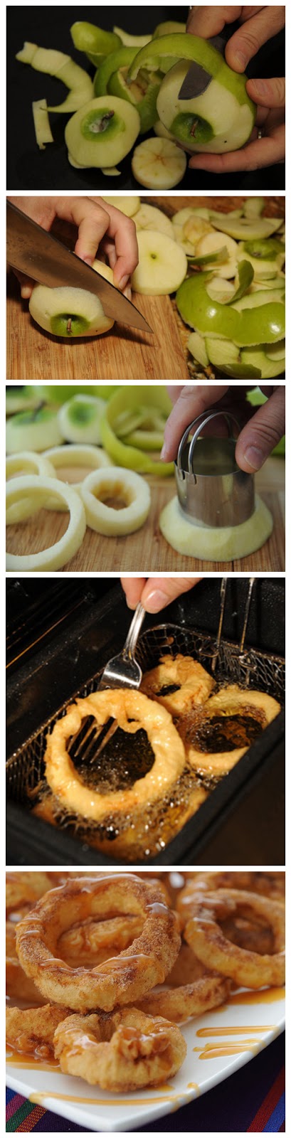 Apple Rings with Cinnamon Cream Syrup for Dipping
